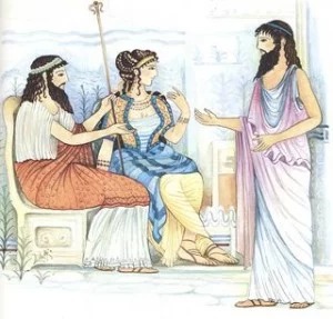 King Minos, Queen Pasiphae and Daedalus