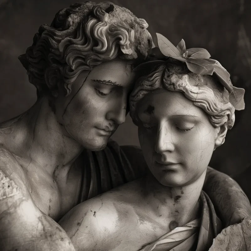 statues of adonis and aphrodite